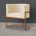 Ver imagem 2 de Poltrona Decorativa Luana Base Bronze Veludo Bege - Montanaris Decor Md Montanaris Decor