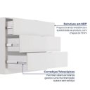 Ver imagem 5 de Cômoda Planejada 3 Gavetas 109cm Hera CabeCasa MadeiraOriginals Branco Algodão