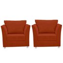Ver imagem 1 de Kit 02 Poltronas Decorativa para Sala e Quarto Lisboa Suede Terracota