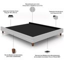 Ver imagem 5 de Cama Casal Base Box Pés Madeira 203cm Suném P05 Linho Cinza Claro - Lyam Decor