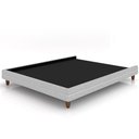 Ver imagem 4 de Cama Casal Base Box Pés Madeira 203cm Suném P05 Linho Cinza Claro - Lyam Decor