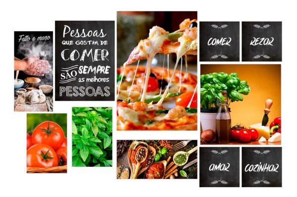Kit 11 Placas Decorativas Quadros Pizzaria Restaurante Cozinha - 1