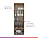 Ver imagem 3 de Kit 3 Estantes Multiuso para Sala Escritório 57x183 cm MDP Carvalho 0700 Prime