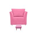 Ver imagem 2 de 01 Poltrona Lisboa Decorativa + 01 Puff Opala Decorativo Suede Escolha Sua Cor