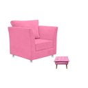 Ver imagem 1 de 01 Poltrona Lisboa Decorativa + 01 Puff Opala Decorativo Suede Escolha Sua Cor
