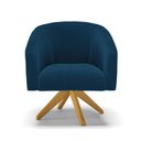 Ver imagem 5 de Poltrona Decorativa Giratória Ma30 Stella Bouclê Azul - D’Rossi