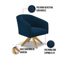 Ver imagem 3 de Poltrona Decorativa Giratória Ma30 Stella Bouclê Azul - D’Rossi
