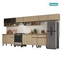 Ver imagem 3 de Armário de Cozinha Completa Atlanta Opal com Vidro Carraro Amêndoa