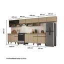 Ver imagem 5 de Armário de Cozinha Completa Atlanta Opal com Vidro Carraro Amêndoa