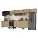 Ver imagem 2 de Armário de Cozinha Completa Atlanta Opal com Vidro Carraro Amêndoa