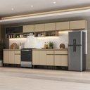 Ver imagem 1 de Armário de Cozinha Completa Atlanta Opal com Vidro Carraro Amêndoa