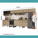 Ver imagem 7 de Armário de Cozinha Completa Atlanta Opal com Vidro Carraro Amêndoa