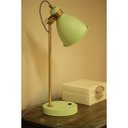 Ver imagem 3 de Luminária Mesa Metal Verde Claro Dourado Estilo Elegante
