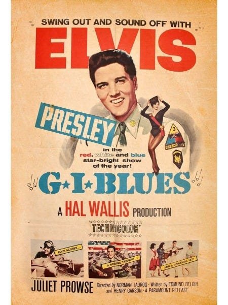 Placa Decorativa Poster 60x40 Rock Pop Elvis Presley - 1