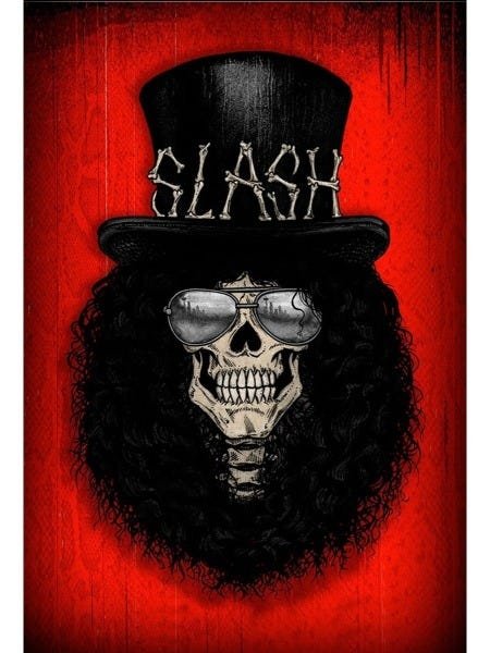 Placa Decorativa Poster 60x40 Rock Pop Slash Guitarrista