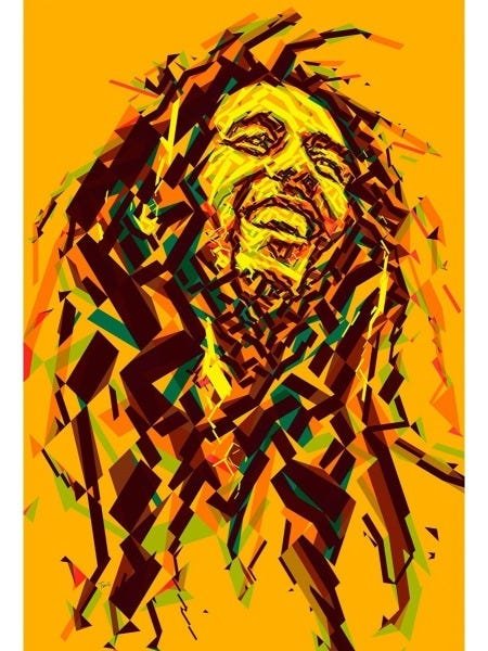 Placa Decorativa Poster 60x40 Rock Pop Reggae Bob Marley - 1