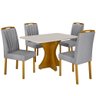 Mesa de Jantar Dasala Viana com 4 Cadeiras Dasala Paloma com Revestimento em Tecido Linho - 2
