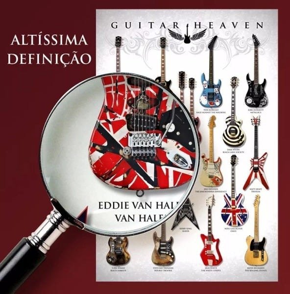 Kit 3 Placas Quadros Poster Guitarras Famosas Decoração Para Sala - 4
