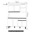 Ver imagem 4 de Armário de Cozinha Compacta 130cm 6 Portas Alice Amêndoa/branco - Ajl Móveis