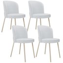 Ver imagem 1 de Kit 04 Cadeiras para Sala de Jantar Cozinha Estofada Gavi Arena L02 Linho Cinza - Lyam Decor