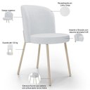 Ver imagem 4 de Kit 04 Cadeiras para Sala de Jantar Cozinha Estofada Gavi Arena L02 Linho Cinza - Lyam Decor