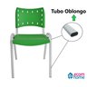 Kit com 10 Cadeiras Iso para Escola Escritório Comércio Verde Base Branca - 6