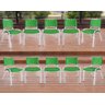 Kit com 10 Cadeiras Iso para Escola Escritório Comércio Verde Base Branca - 1