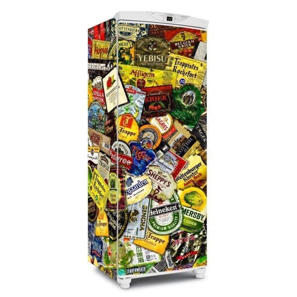 Adesivo decorativo para geladeira total rótulos de cerveja - até 1,60x0,65 m - 2