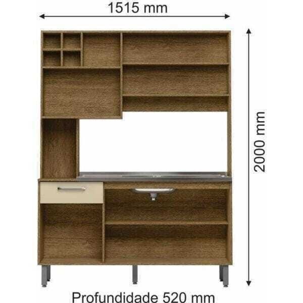 Cozinha Compacta Jaeli Luma, Off White - 4