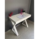 Ver imagem 7 de Escrivaninha Mesa Escritório Moderna Pés Angulares 1 Gaveta 90,8cm Branca
