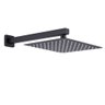 Chuveiro Ducha 20x20 Inox Preto Fosco Suporte Parede Quadrado Luxo Banheira Area Externa Piscina - 7