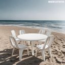 Ver mais imagens de 3 Mesa Plástica Redonda Jardim Desmontável Branca Arqplast