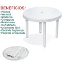 Ver imagem 3 de 3 Mesa Plástica Redonda Jardim Desmontável Branca Arqplast