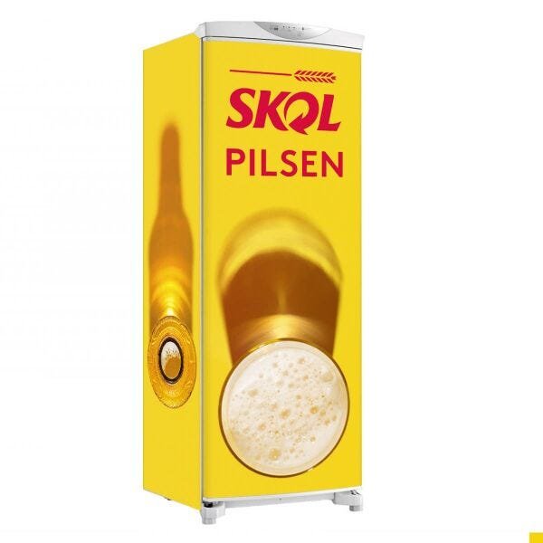 Adesivo Geladeira Total Cerveja Skol Copo Sombras- 150x60cm - 1