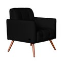 Ver imagem 1 de Poltrona Decorativa Sala de Estar Liza em Couro Preto - Mozzelar
