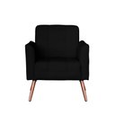 Ver imagem 4 de Poltrona Decorativa Sala de Estar Liza em Couro Preto - Mozzelar