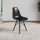Ver imagem 1 de Cadeira Eames Tubo Ferro Preto Assento Preto