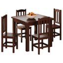Ver imagem 1 de Conjunto Sala de Jantar 88x88 com 4 Cadeiras Diamante - Nemargi:castanho