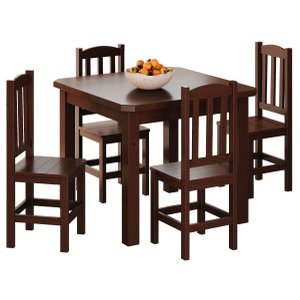 Conjunto Sala de Jantar 88x88 com 4 Cadeiras Diamante - Nemargi:castanho
