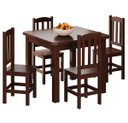 Ver imagem 1 de Conjunto Sala de Jantar 88x88 com 4 Cadeiras Diamante - Nemargi:castanho