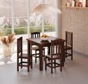 Ver imagem 2 de Conjunto Sala de Jantar 88x88 com 4 Cadeiras Diamante - Nemargi:castanho