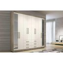Ver imagem 1 de Guarda Roupa Casal 8 Portas e 6 Gavetas C/ Espelho e Pés Master 8.6 Branco - Santos Andirá