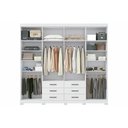Ver imagem 7 de Guarda Roupa Casal 8 Portas e 6 Gavetas C/ Espelho e Pés Master 8.6 Branco - Santos Andirá