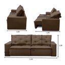 Ver imagem 3 de Sofá Retrátil e Reclinável 2 Lugares com Molas 1,50m Aline Suede Rover & Beato