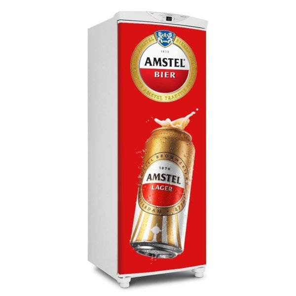 Adesivo decorativo Para Geladeira Porta (1 pç) Logo E Lata Vermelho - 1,50x0,60cm - 1