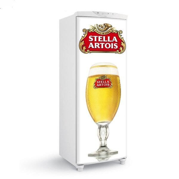 Adesivo decorativo Para Geladeira Porta (1 pç) Cerveja Stella Artois - 1,50x0,60cm - 1