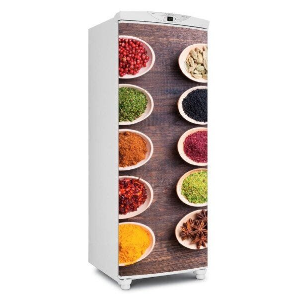 Adesivo decorativo Para Geladeira Porta (1 pç) Temperos Na Colher 2 - 1,50x0,60cm - 1