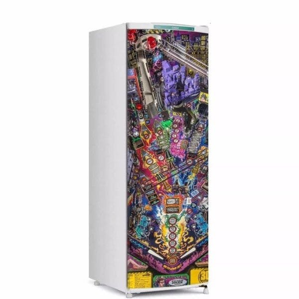 Adesivo decorativo Para Geladeira Porta (1 pç) Fliperama - 1,50x0,60cm - 1
