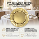 Ver imagem 4 de Sousplat Dourado Prato Mesa Posta Jogo Americano Jantar Sala