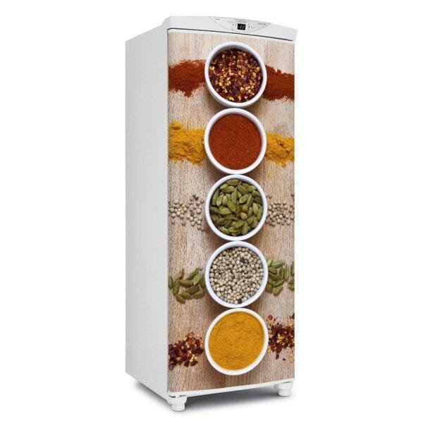 Adesivo decorativo Para Geladeira Porta (1 pç) Temperos Nos Potinhos - 1,50x0,60cm - 1